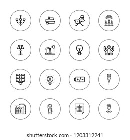 Electricity Icon Set Collection 16 Outline Stock Vector (Royalty Free ...