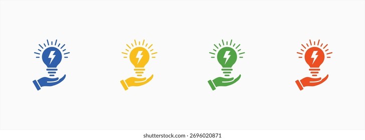 Electricidad Icon Set Color Estilo múltiple Colección