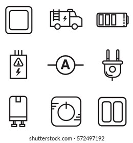 Electricity icon set illustration design, line colour Eps10