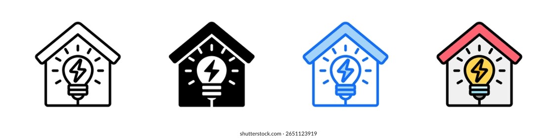 Electricity Icon Set Multiple Style Collection
