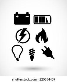 Electricity icon set vector