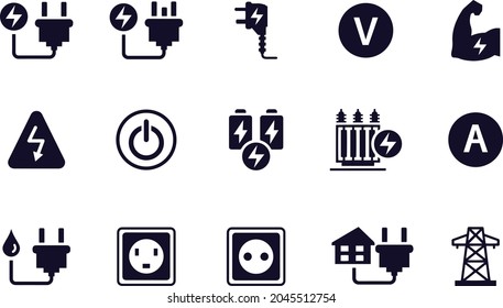 Electricity icon set vector design 