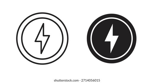 Icono de electricidad silueta diseños de Vector. Trazos editables