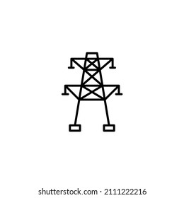 Electricity icon suitable for info graphics, websites, print media and interfaces. Line vector icon. Electric tower icon in trendy flat style isolated on background.