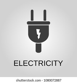 Electricity icon. Electricity symbol. Flat design. Stock - Vector illustration