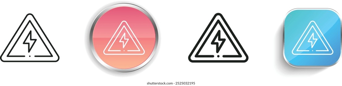 electricity icon. Thin Linear, Regular and Button Style Design Isolated On White Background