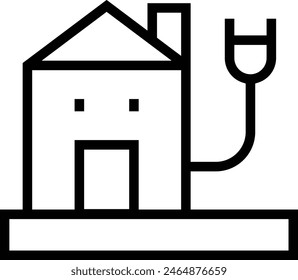 icono de electricidad. Diseño de estilo lineal delgado aislado sobre fondo blanco