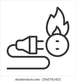 Electricity Icon Vector Illustration Outline Style