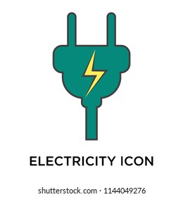 Electricity icon vector isolated on white background for your web and mobile app design, Electricity logo concept