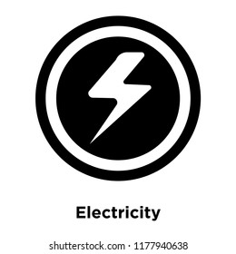 Electricity icon vector isolated on white background, logo concept of Electricity sign on transparent background, filled black symbol