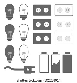 Electricity icon vector set