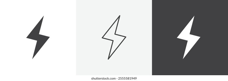 Electricity icon vector set for ui designs