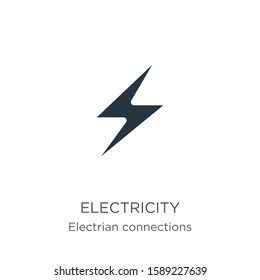 Vektorillustration des Elektrizitätssymbol. Trendy flache Elektrizität Symbol aus der Sammlung elektrischer Verbindungen einzeln auf weißem Hintergrund. Vektorillustration-Illustration kann für Web- und Mobile-Grafikdesign, Logo, eps10 verwendet werden