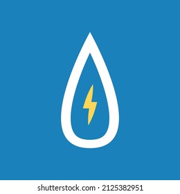 Electricity icon in Water symbol. Water power logo design.