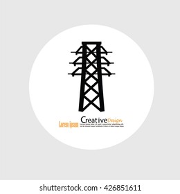 Electricity icon.electricity pole.vector illustration.