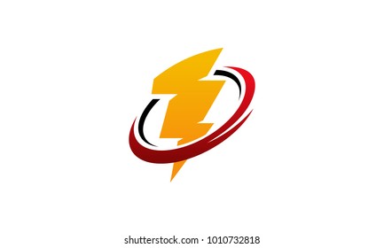 Electricity Iconic Logo designs template, Thunder Flash logo template vector