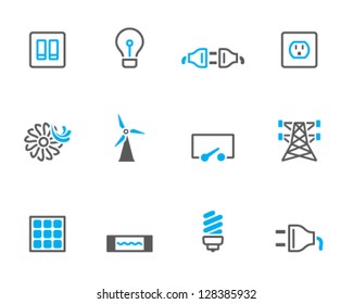 Electricity icons in duo tone colors