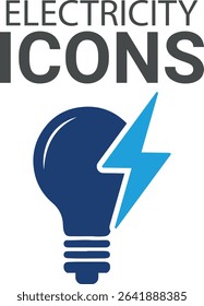 Electricity icons, Line art vector Containing Charge Battery Vector icons design