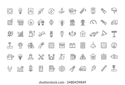 Electricity icons. Power related icons