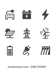 Electricity Icons Set - Smart Series stock illustration