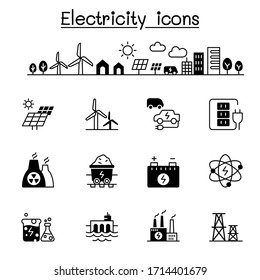 Electricity icons set vector illustration graphic design