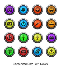 Electricity icons set for web sites and user interface