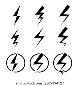 Electricity icons vector set isolated on white color background. illustration vector