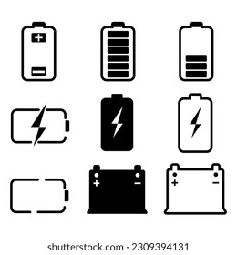 Los iconos de electricidad conjunto vectorial aislado en fondo de color blanco. vector de ilustración