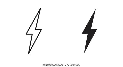 Símbolo de Vector de iconos de electricidad con trazo editable y versiones planas