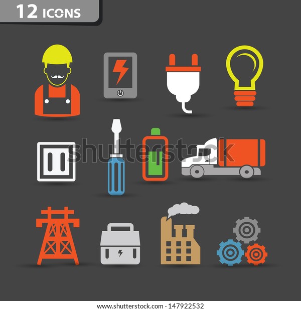 Electricity\
icons,vector
