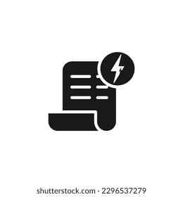 Electricity invoice icon or Energy utility bill icon