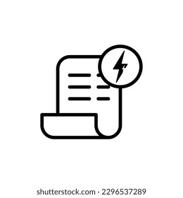 Electricity invoice icon or Energy utility bill icon