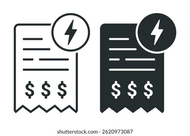 Symbol für Stromrechnung. Illustrationsvektor