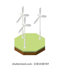 Composición isométrica de electricidad con icono aislado de la central eléctrica en la ilustración vectorial de fondo en blanco