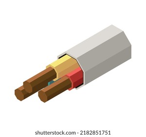 Electricity isometric composition with isolated icon of electric power facility on blank background vector illustration