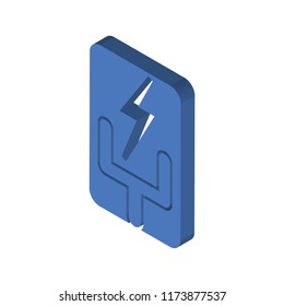 Electricity isometric left top view 3D icon