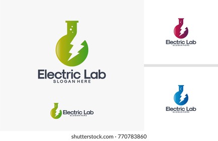 Electricity Laboratory logo designs vector, Electricity Research logo template