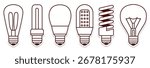 electricity lamp icon set vector