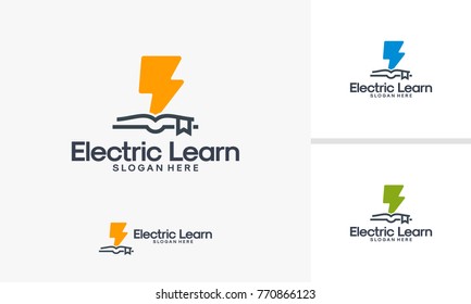 Electricity Learn logo designs vector, Electricity logo template