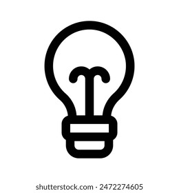 Diseño del Vector de la bombilla de luz eléctrica, icono fácil de usar
