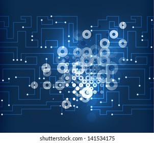 Electricity light circles abstract vector