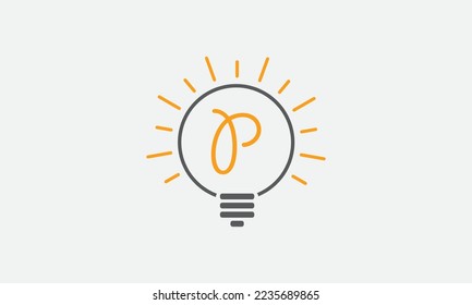 Logotipo de luz eléctrica y logotipo de fibra de electricidad con diseño vectorial de letras de bombilla de iluminación y logotipo vectorial de bombillas en línea. Símbolo de la bombilla de ideas