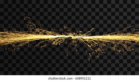 Electricity lighting effects. Array with dynamic particles. 3d futuristic technology style. Abstract Background. Vector illustration. 