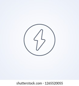 Electricity, lightning, vector best gray line icon on white background , EPS 10