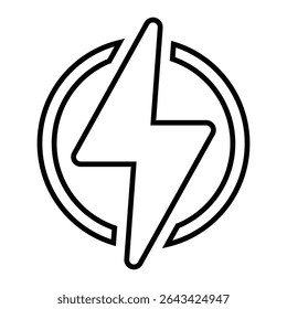 Electricity line icon design. Electricity thin black outline symbol vector illustration. editable stroke icon on transparent background.