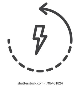 Electricity line icon, outline vector sign, linear style pictogram isolated on white. Symbol, logo illustration. Editable stroke. Pixel perfect graphics