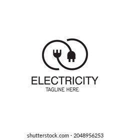 electricity logo illustration lines circle design template