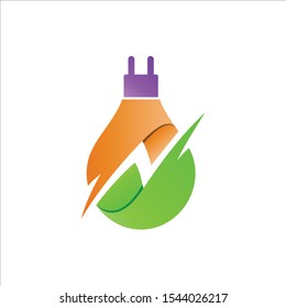 Electricity logo light bulb design concept, letter N in bulb logo