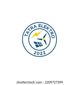 electricity logo, solar power logo, windmill power