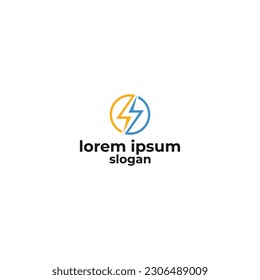 electricity logo, symbol logo from technology, logo icon.